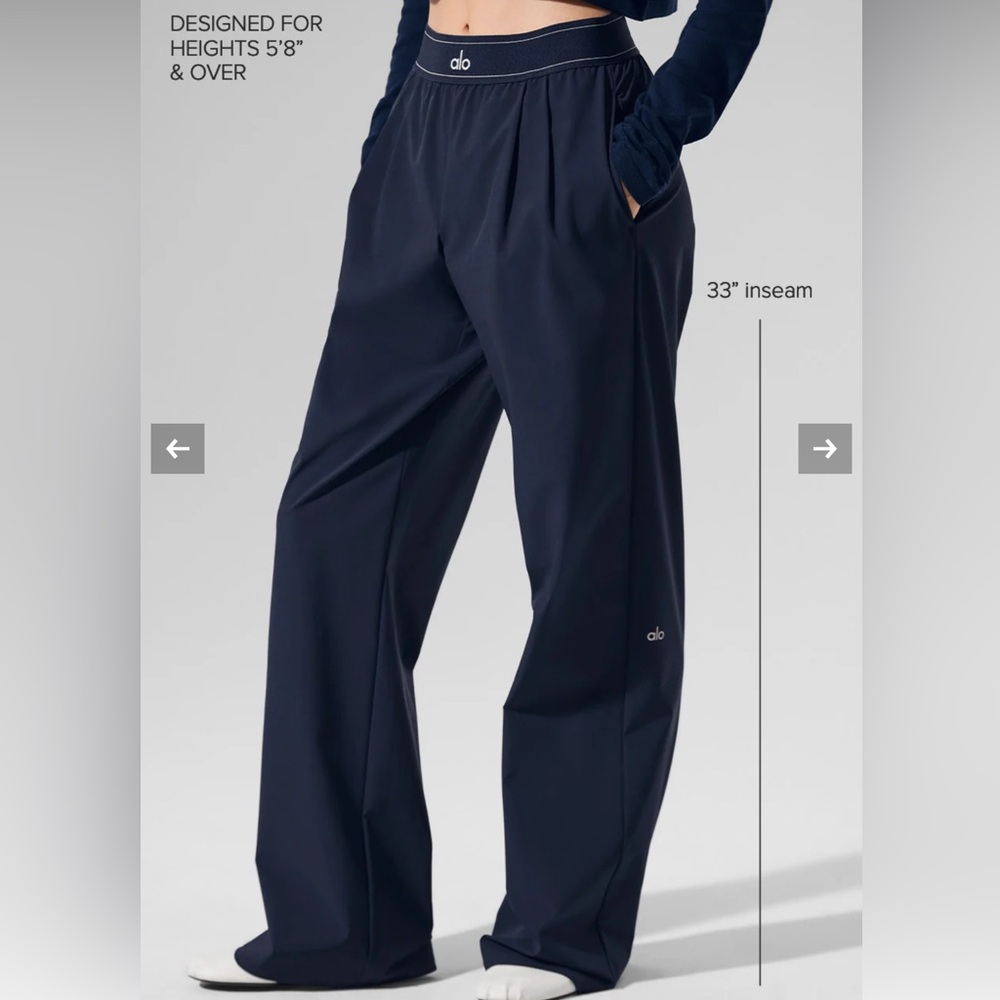ALO Yoga Navy Wide Leg Pants
